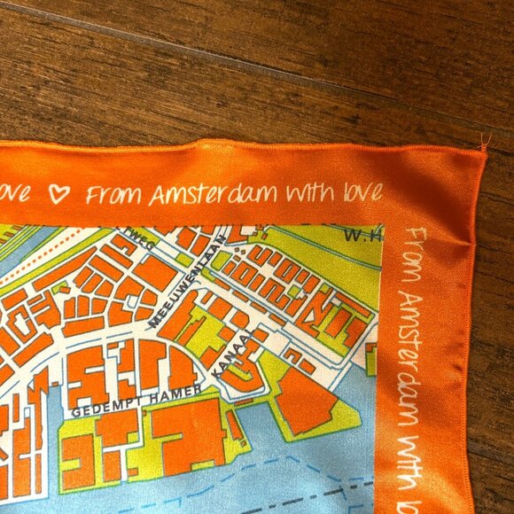 Collectible Amsterdam Street Map Souvenir Square Scarf - Picture 10 of 12